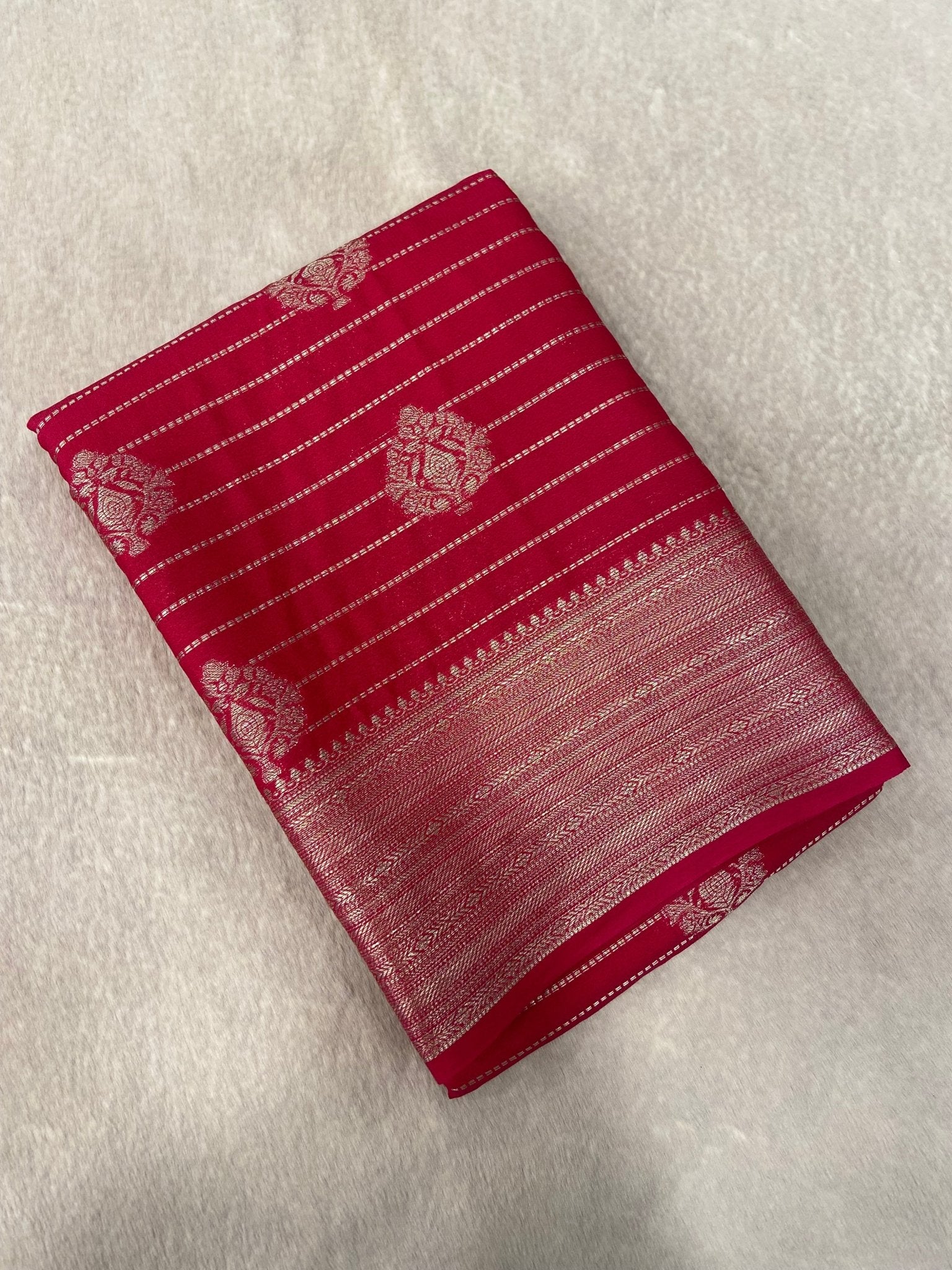 Premium Soft Georgette Saree - Kanjeevaram Silk Mandir
