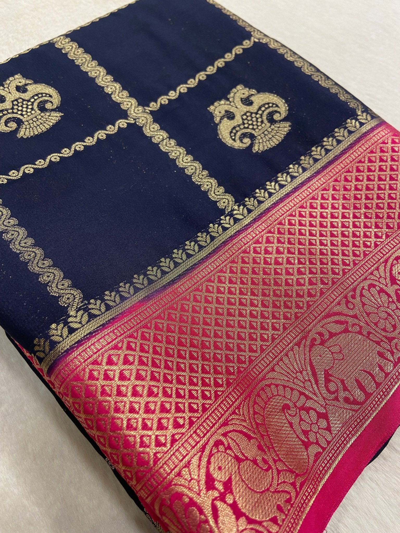 Premium Soft Georgette Saree - Kanjeevaram Silk Mandir