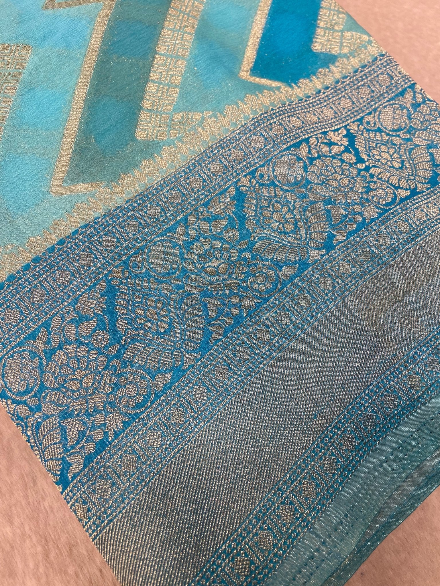 Premium Soft Georgette Saree🩵 - Kanjeevaram Silk Mandir