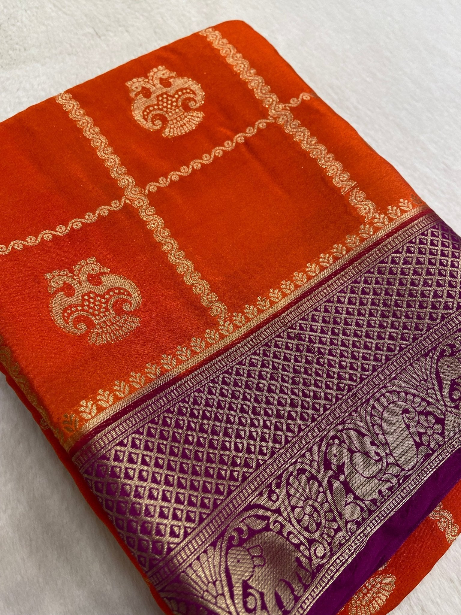 Premium Soft Georgette Saree - Kanjeevaram Silk Mandir