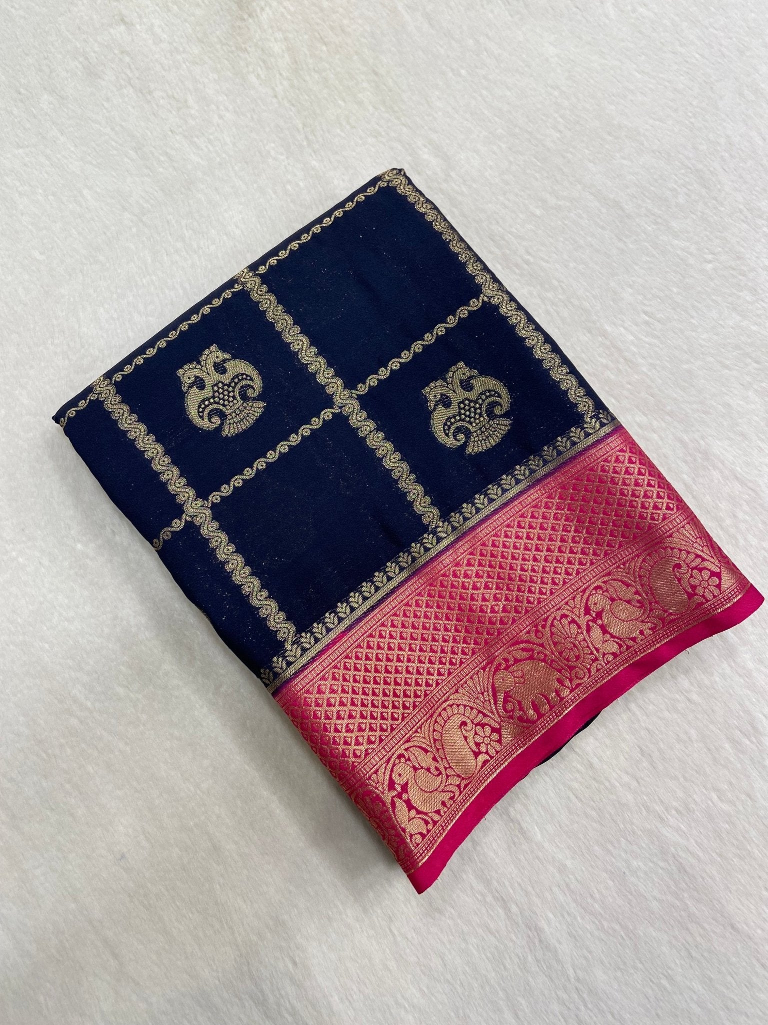 Premium Soft Georgette Saree - Kanjeevaram Silk Mandir