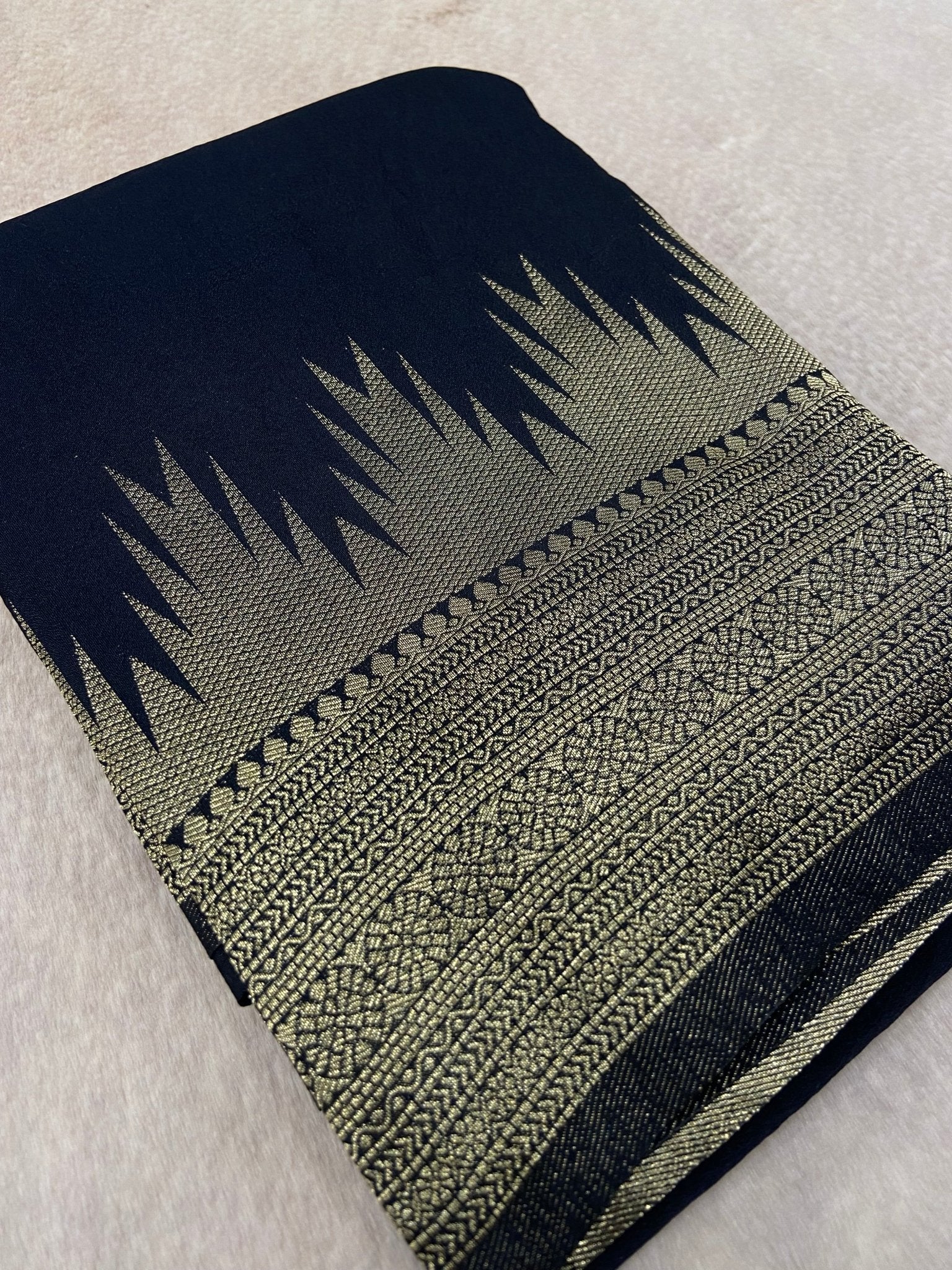 Premium Soft Georgette Saree🖤 - Kanjeevaram Silk Mandir