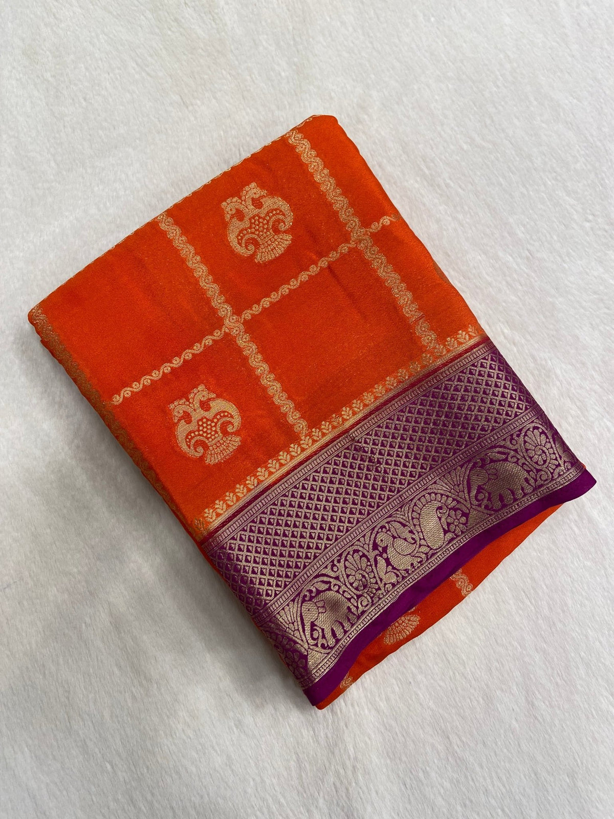 Premium Soft Georgette Saree - Kanjeevaram Silk Mandir
