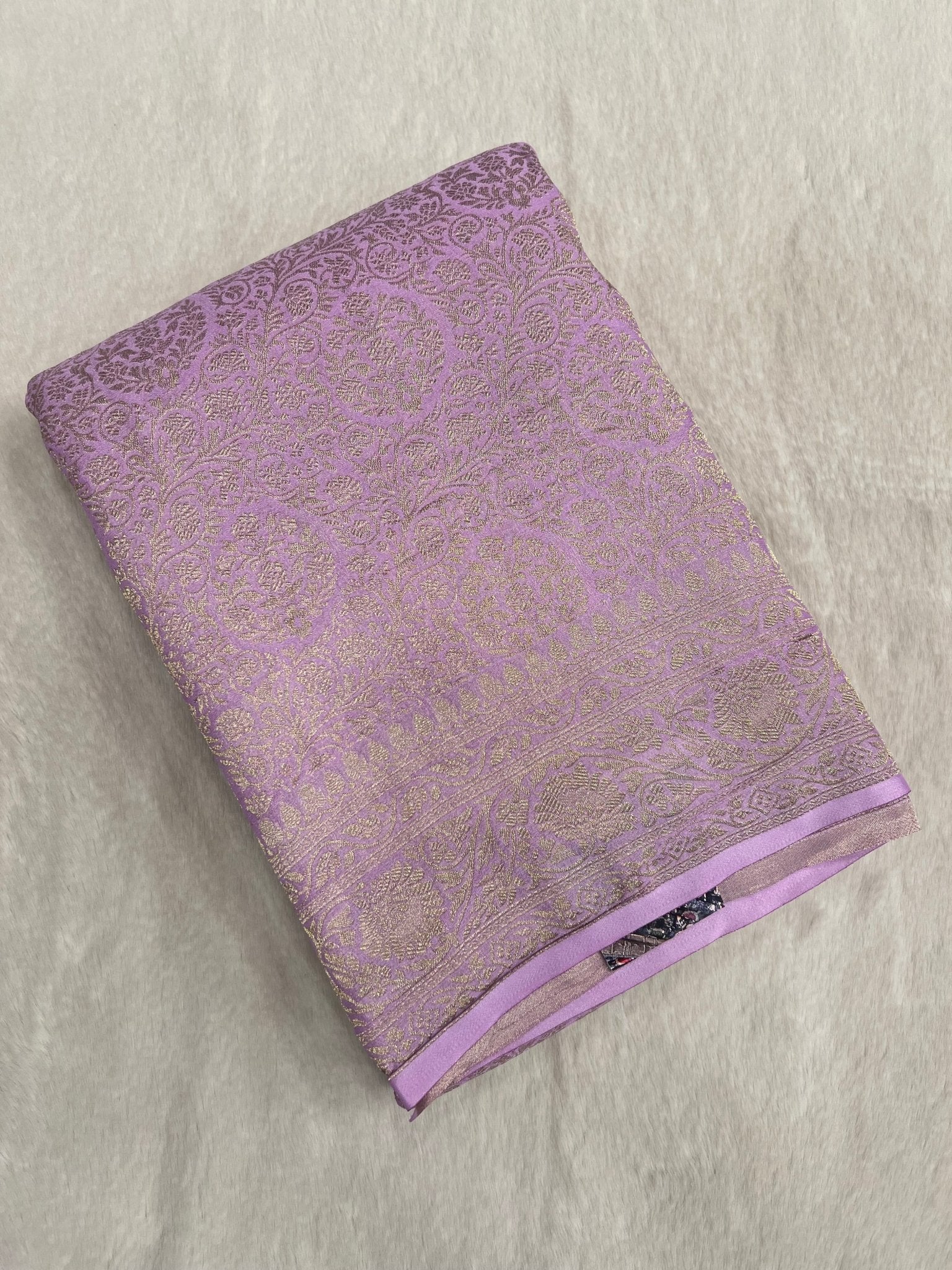 Premium Soft Georgette Saree (lavender) ✨ - Kanjeevaram Silk Mandir