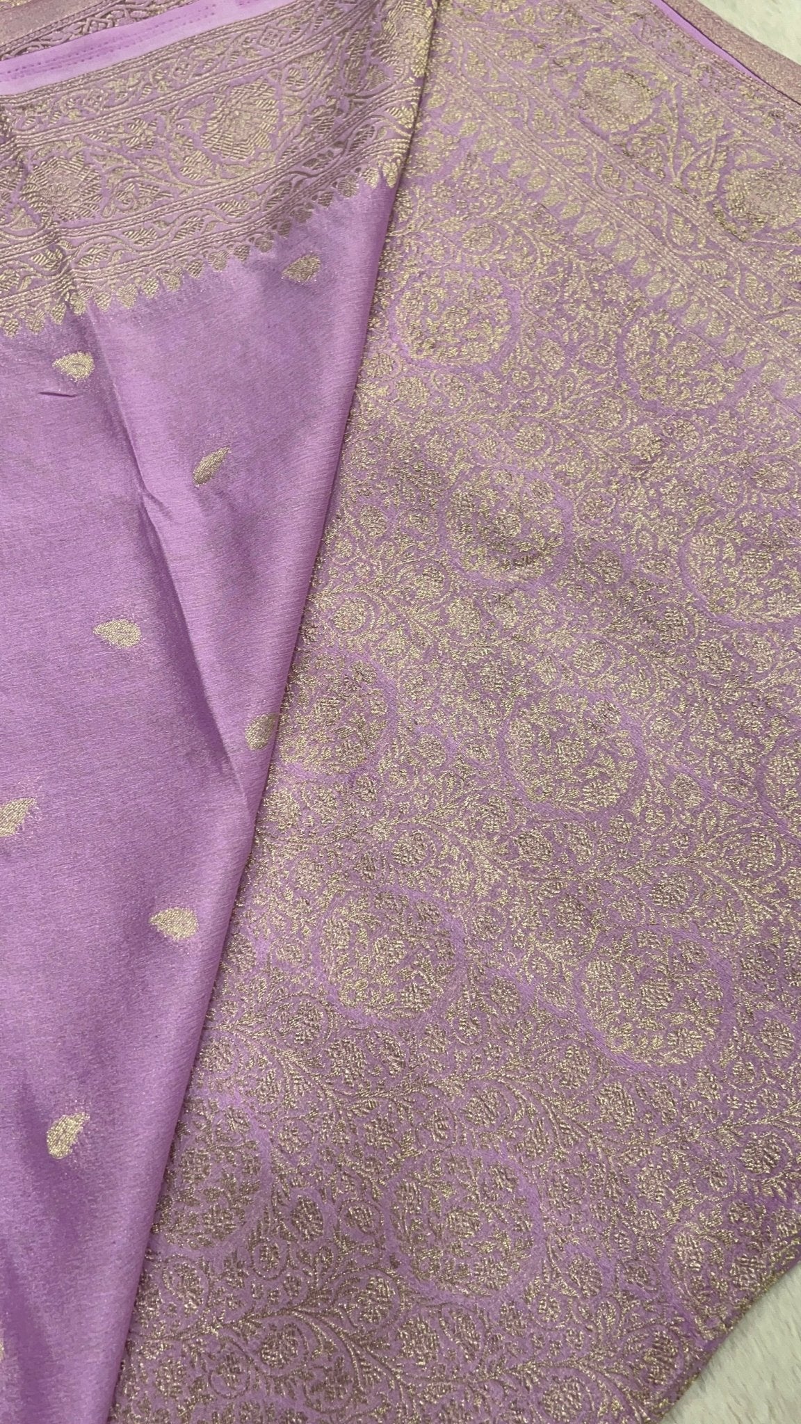 Premium Soft Georgette Saree (lavender) ✨ - Kanjeevaram Silk Mandir