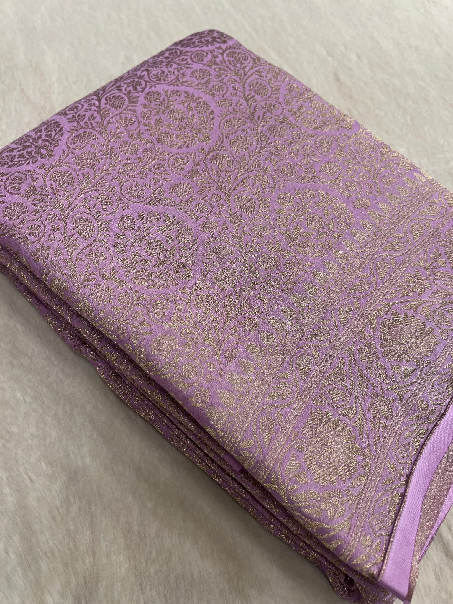 Premium Soft Georgette Saree (lavender) ✨ - Kanjeevaram Silk Mandir
