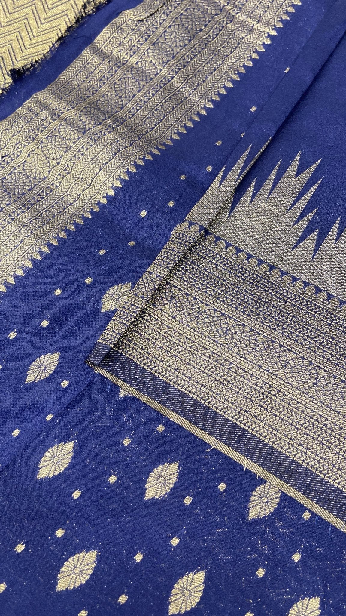 Premium Soft Georgette Saree(dark blue) - Kanjeevaram Silk Mandir