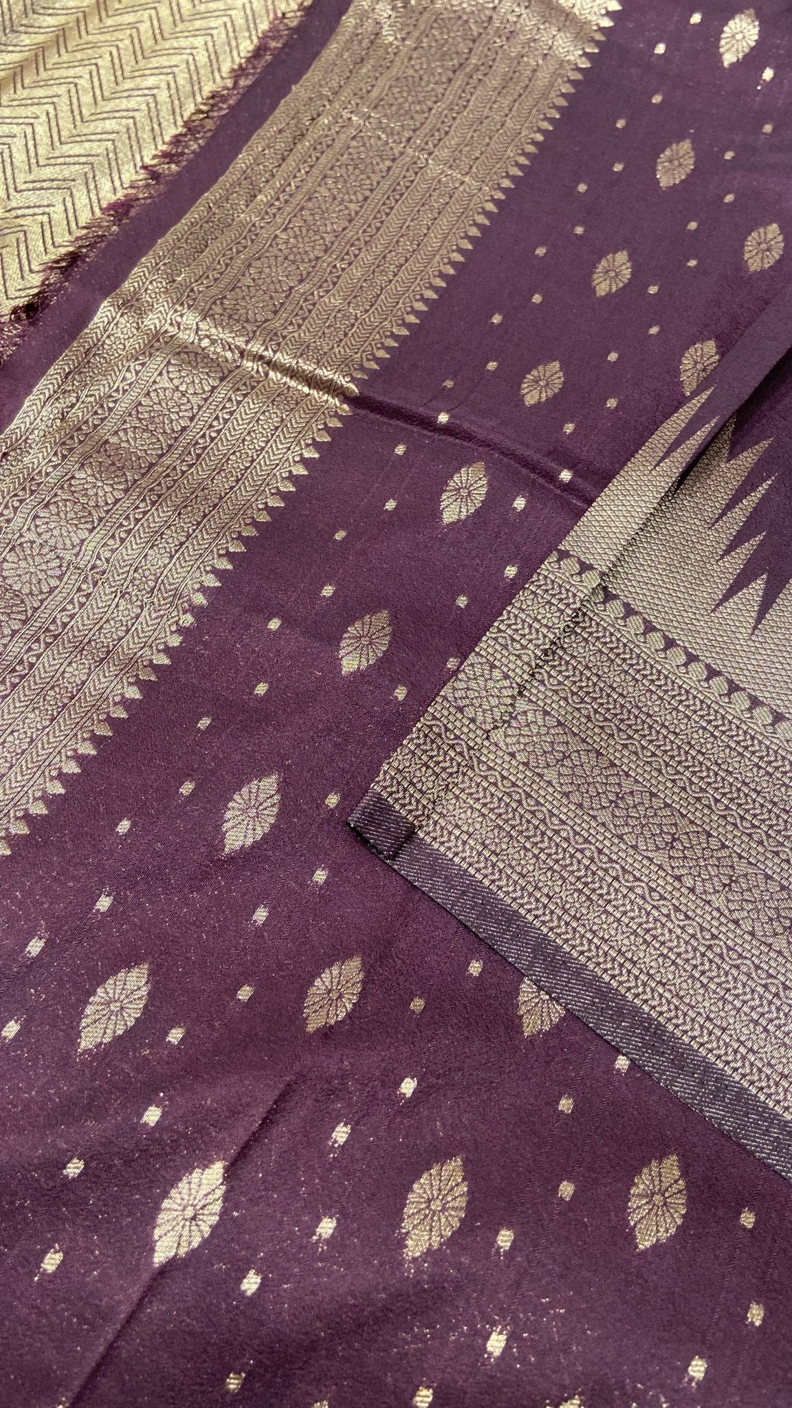 Premium Soft Georgette Saree(Dark Wine) - Kanjeevaram Silk Mandir