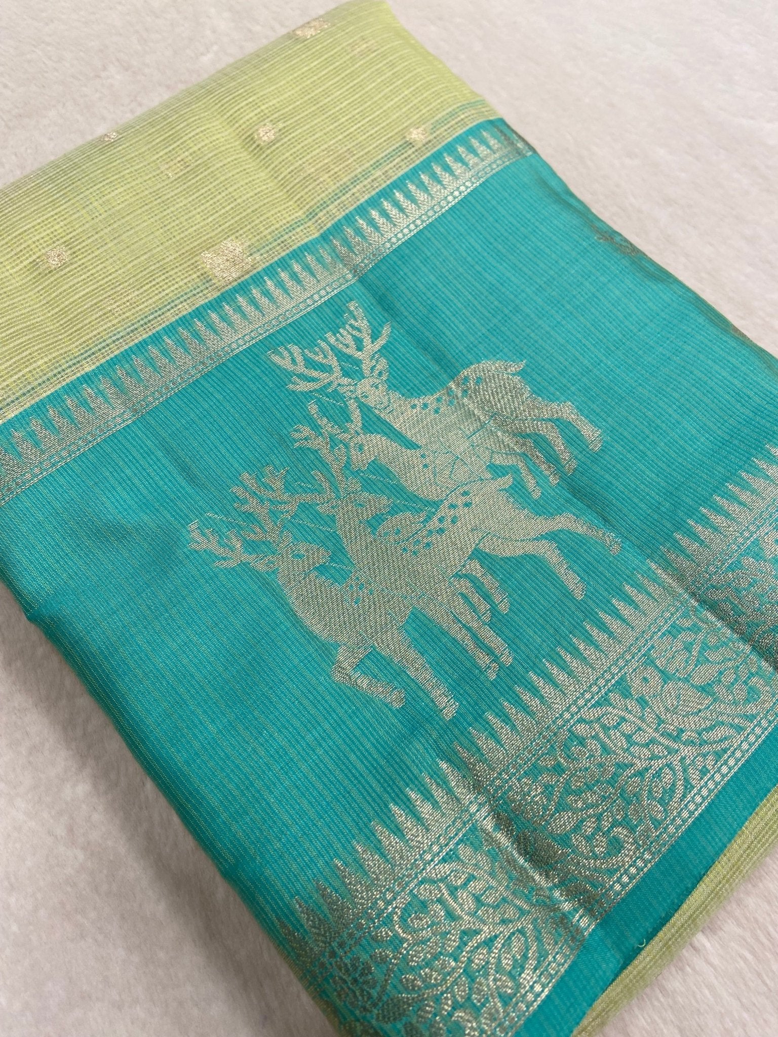 Premium Soft Organza Saree 💚 - Kanjeevaram Silk Mandir