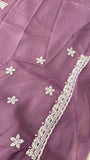 Premium Soft Organza Saree (Lavender) - Kanjeevaram Silk Mandir
