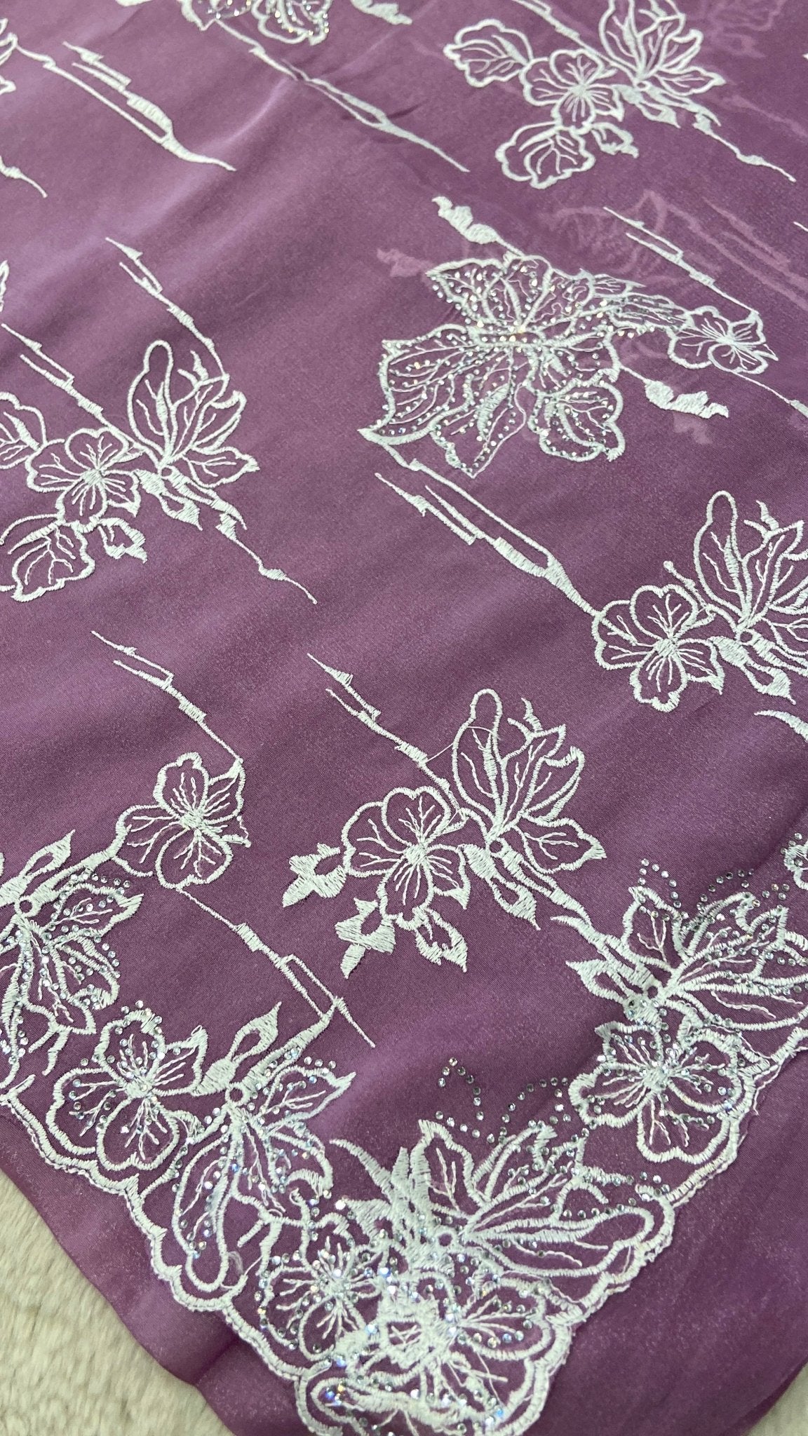 Premium Soft Organza Saree (Lavender) - Kanjeevaram Silk Mandir