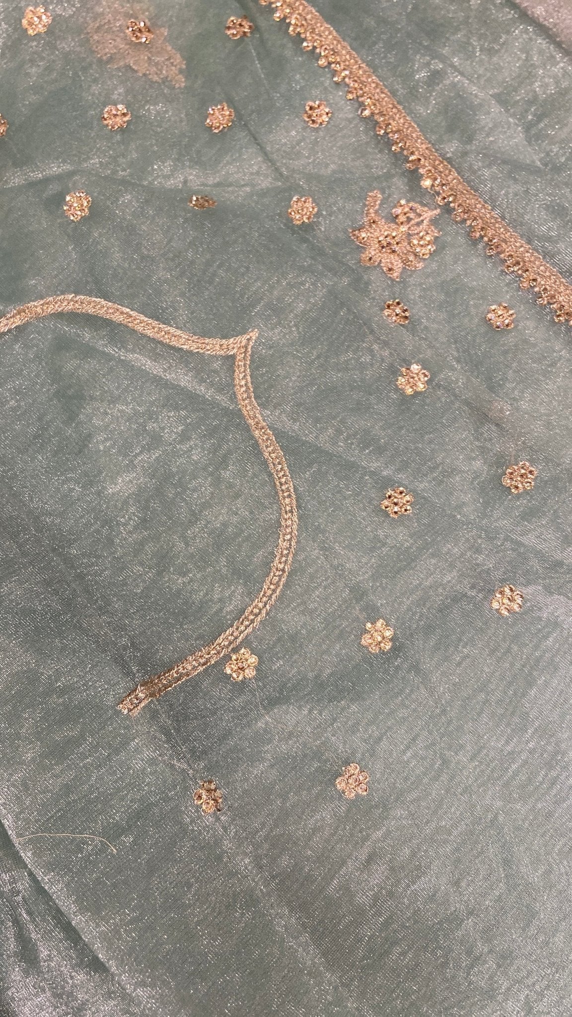 Premium Soft Organza Saree (Pastel Green) - Kanjeevaram Silk Mandir