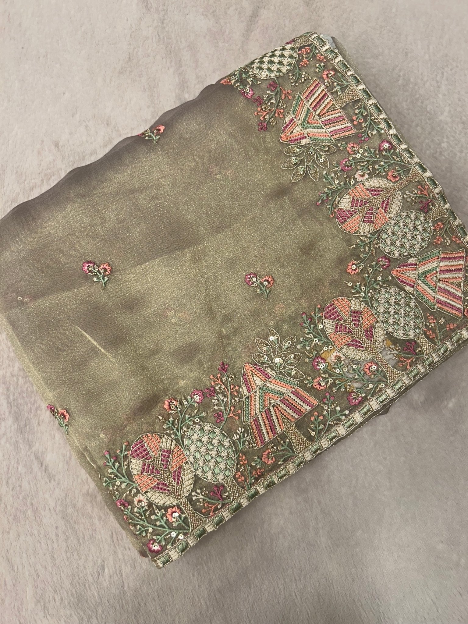 Premium soft tissue organza saree - Kanjeevaram Silk Mandir