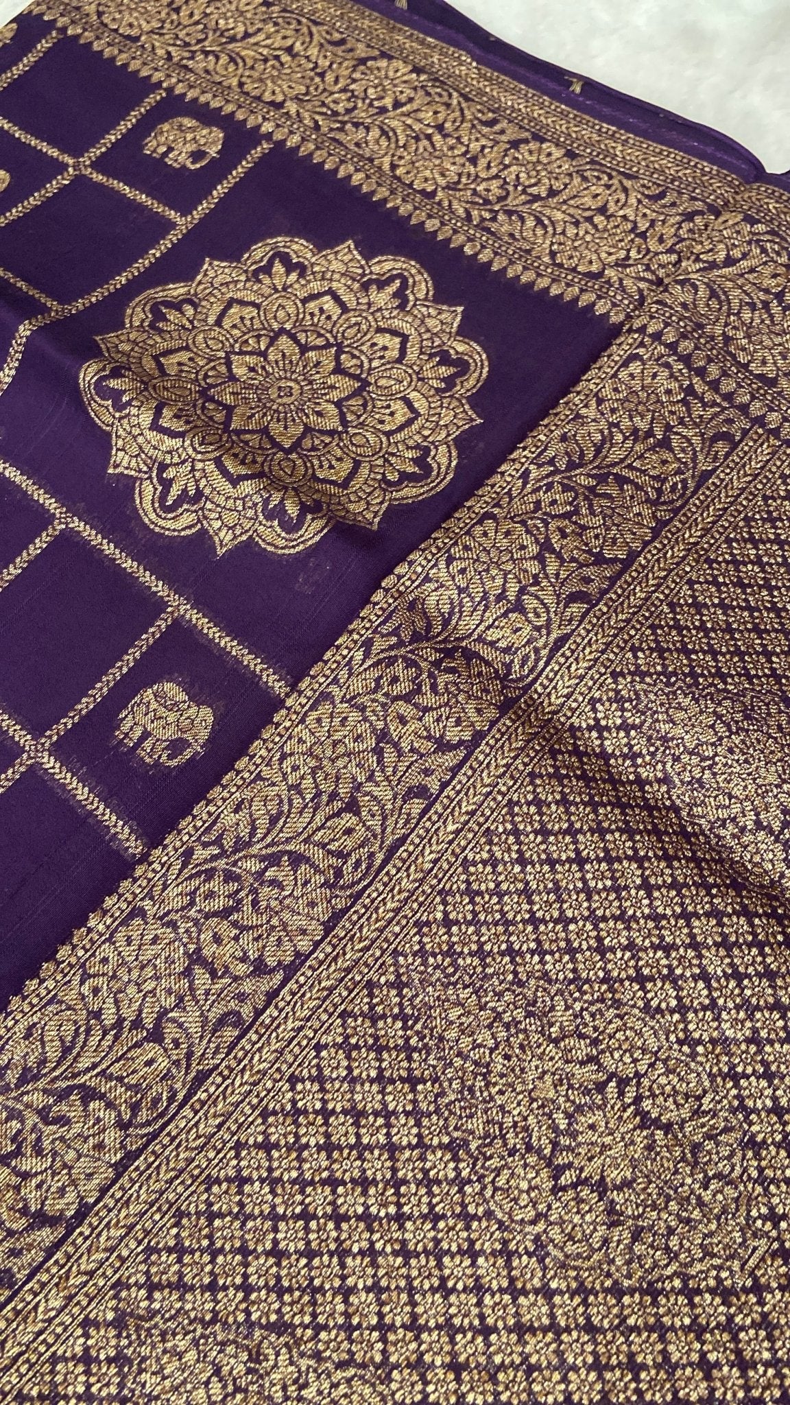 Premium Tassar Silk Saree 💜 - Kanjeevaram Silk Mandir