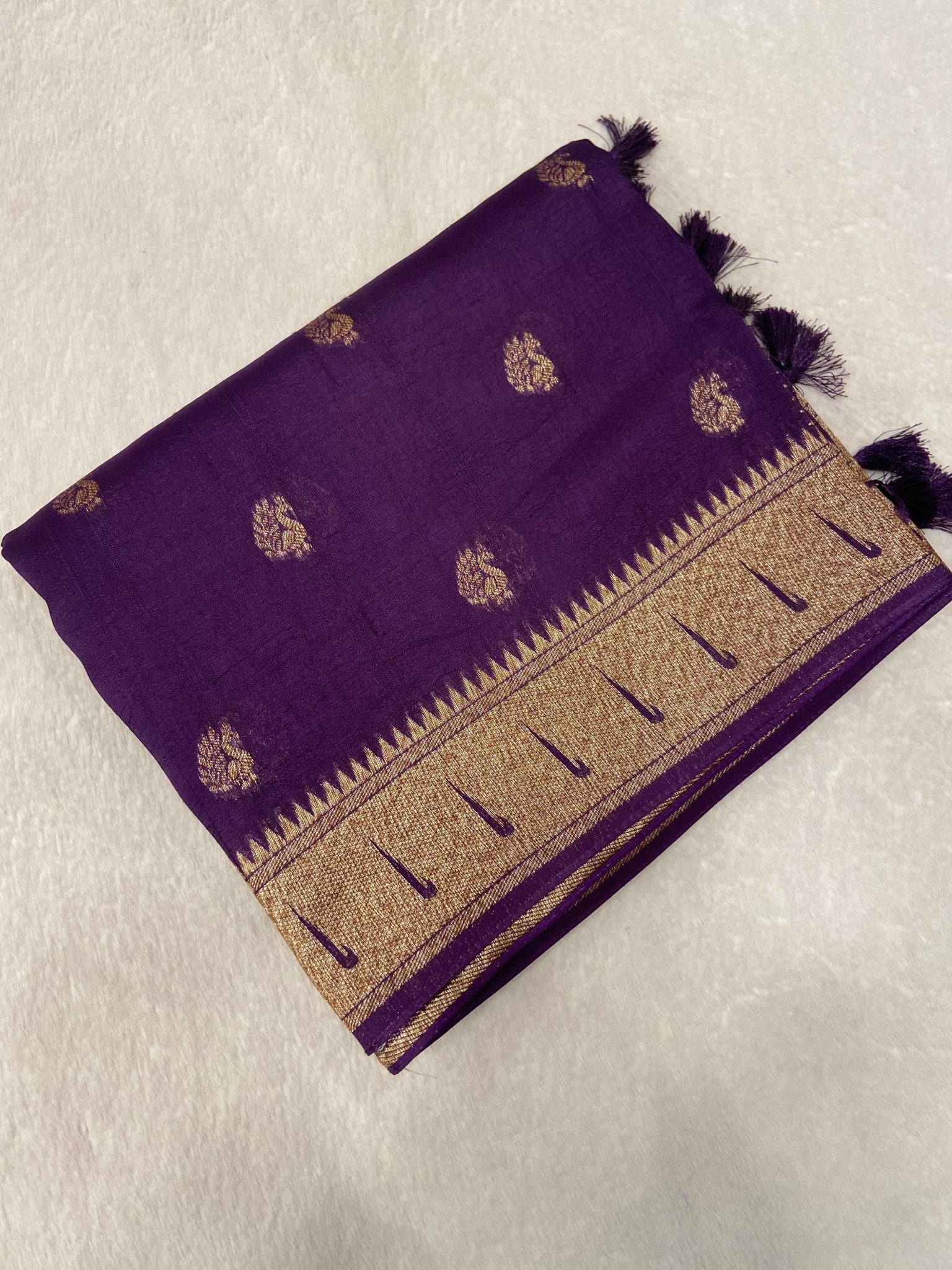 Premium Tassar Silk Saree💜 - Kanjeevaram Silk Mandir