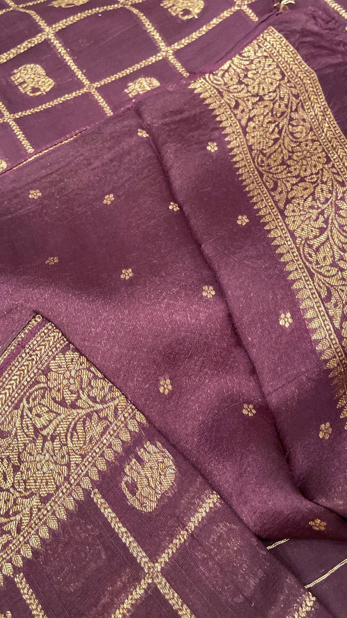 Premium Tassar Silk Saree 🤎 - Kanjeevaram Silk Mandir