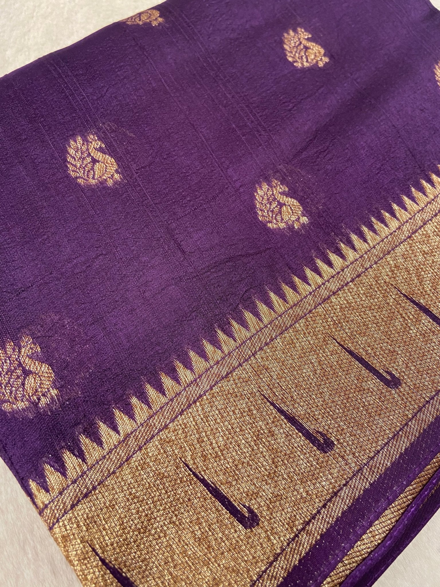 Premium Tassar Silk Saree💜 - Kanjeevaram Silk Mandir
