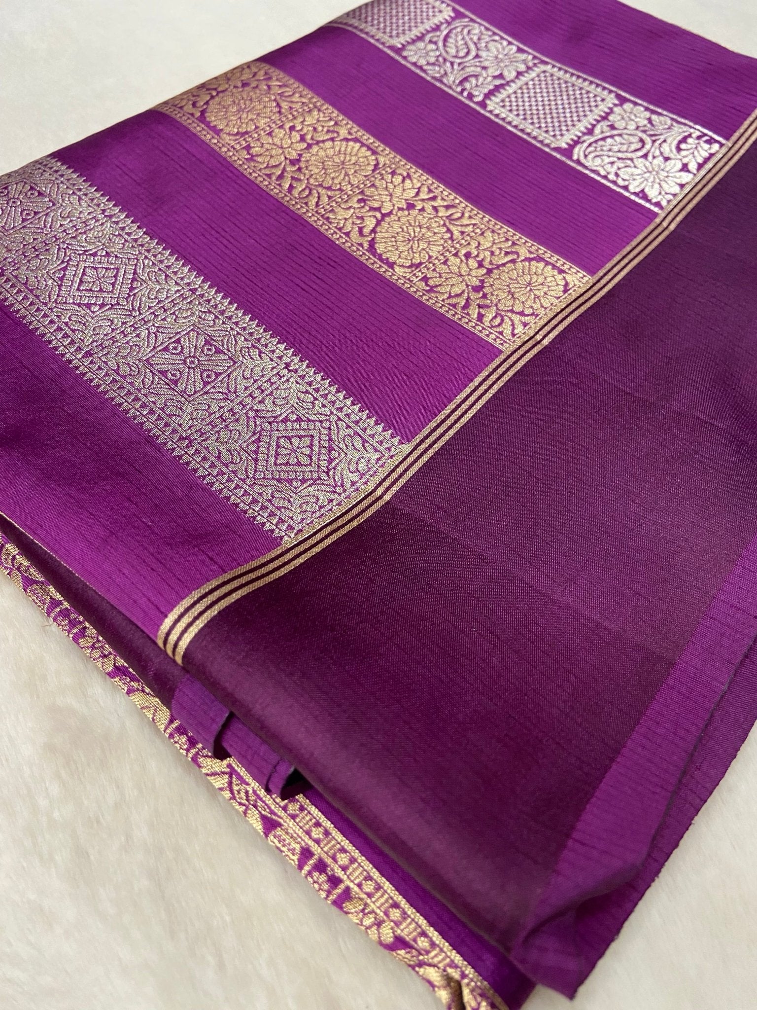 Premium Tassar Silk Saree💜 - Kanjeevaram Silk Mandir