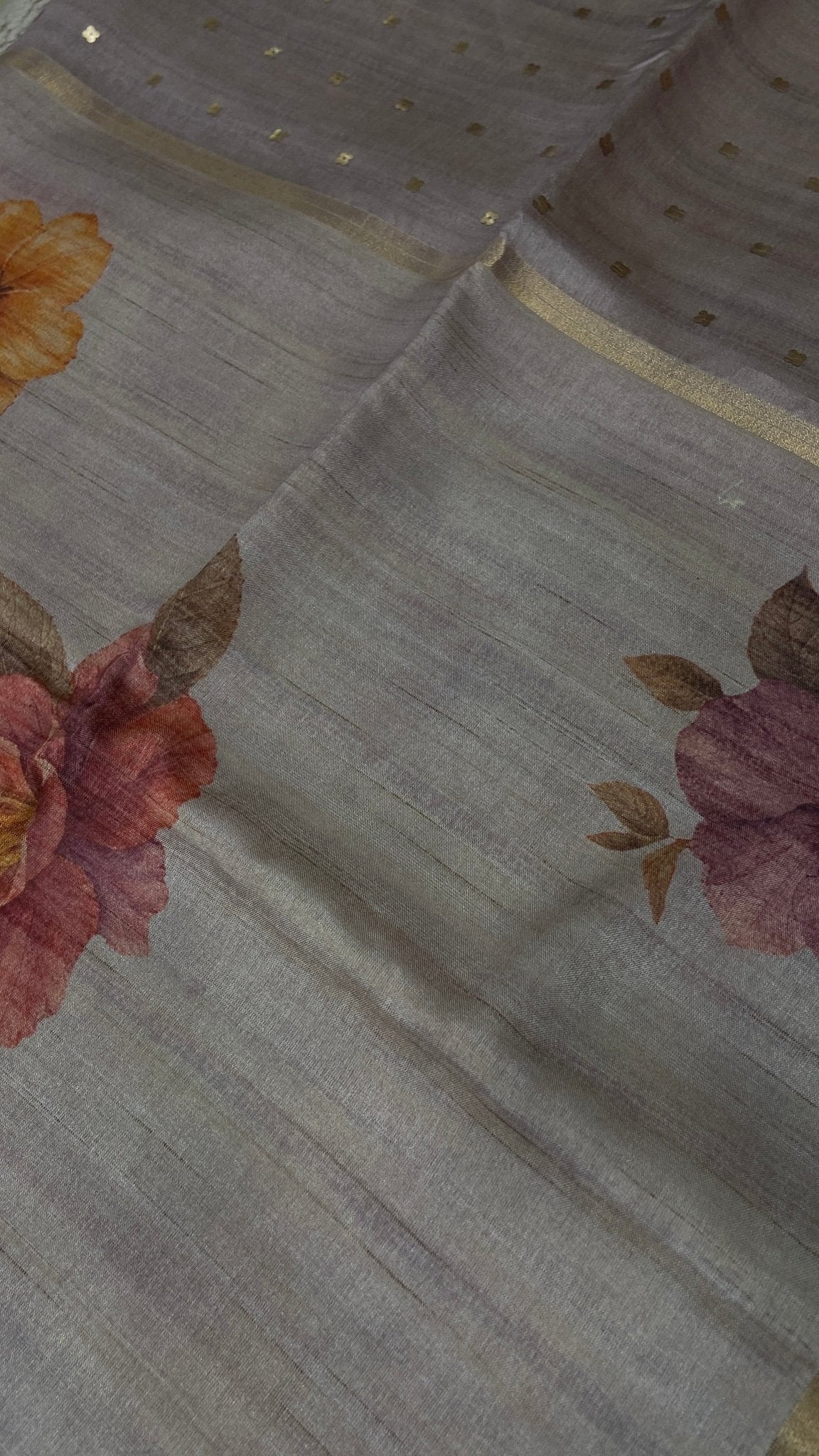 Premium Tassar With Sequins Work - Kanjeevaram Silk Mandir