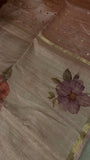 Premium Tassar With Sequins Work (peach) - Kanjeevaram Silk Mandir