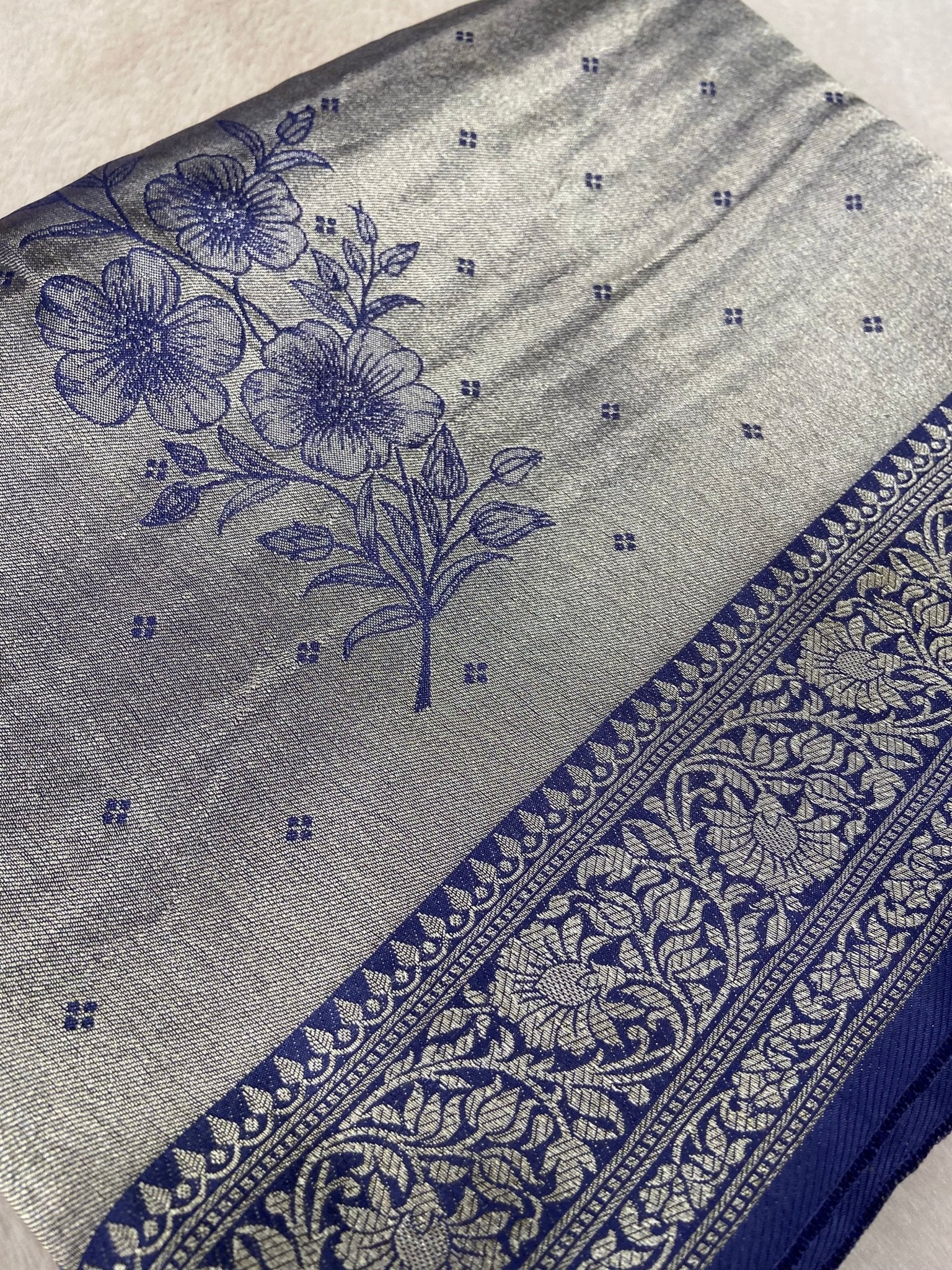 Premium Tissue Crepe Silk Saree - Kanjeevaram Silk Mandir