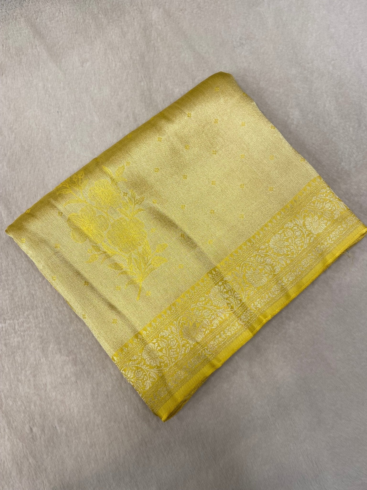 Premium Tissue Crepe Silk Saree💛 - Kanjeevaram Silk Mandir