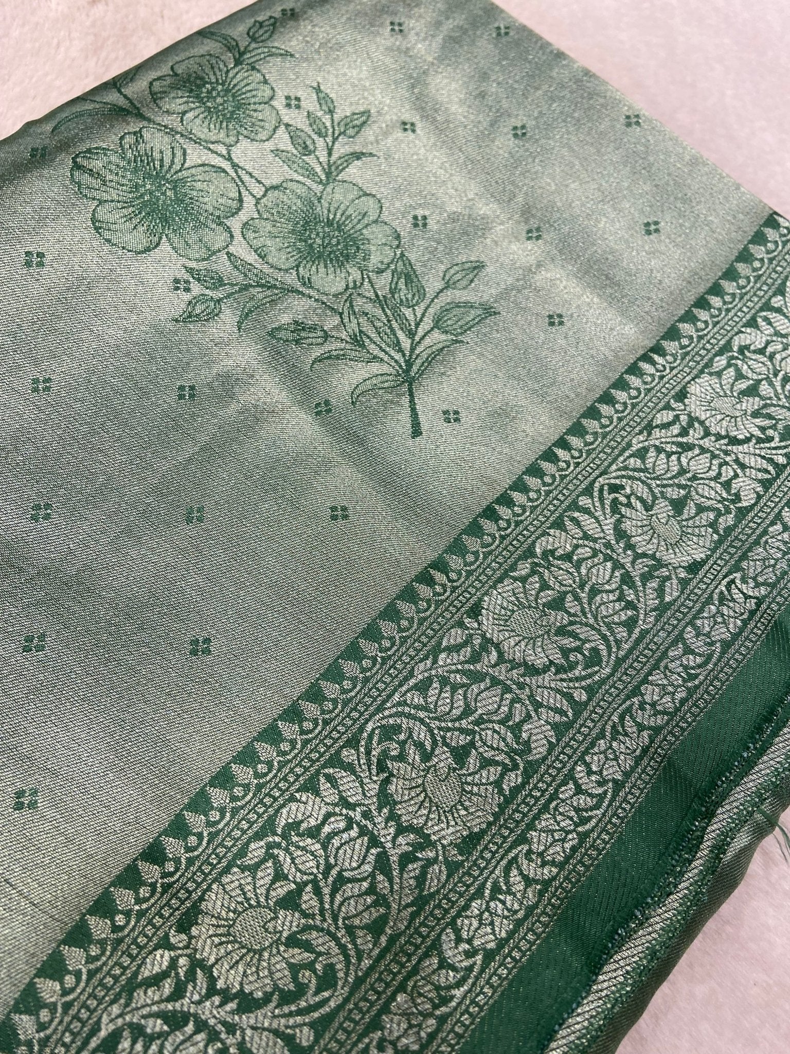 Premium Tissue Crepe Silk Saree - Kanjeevaram Silk Mandir