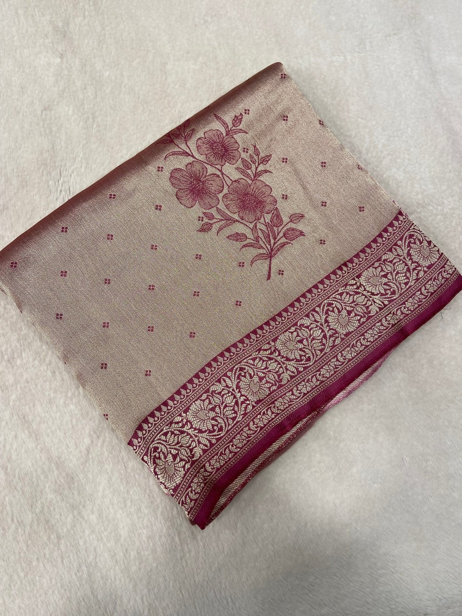 Premium Tissue Crepe Silk Saree - Kanjeevaram Silk Mandir