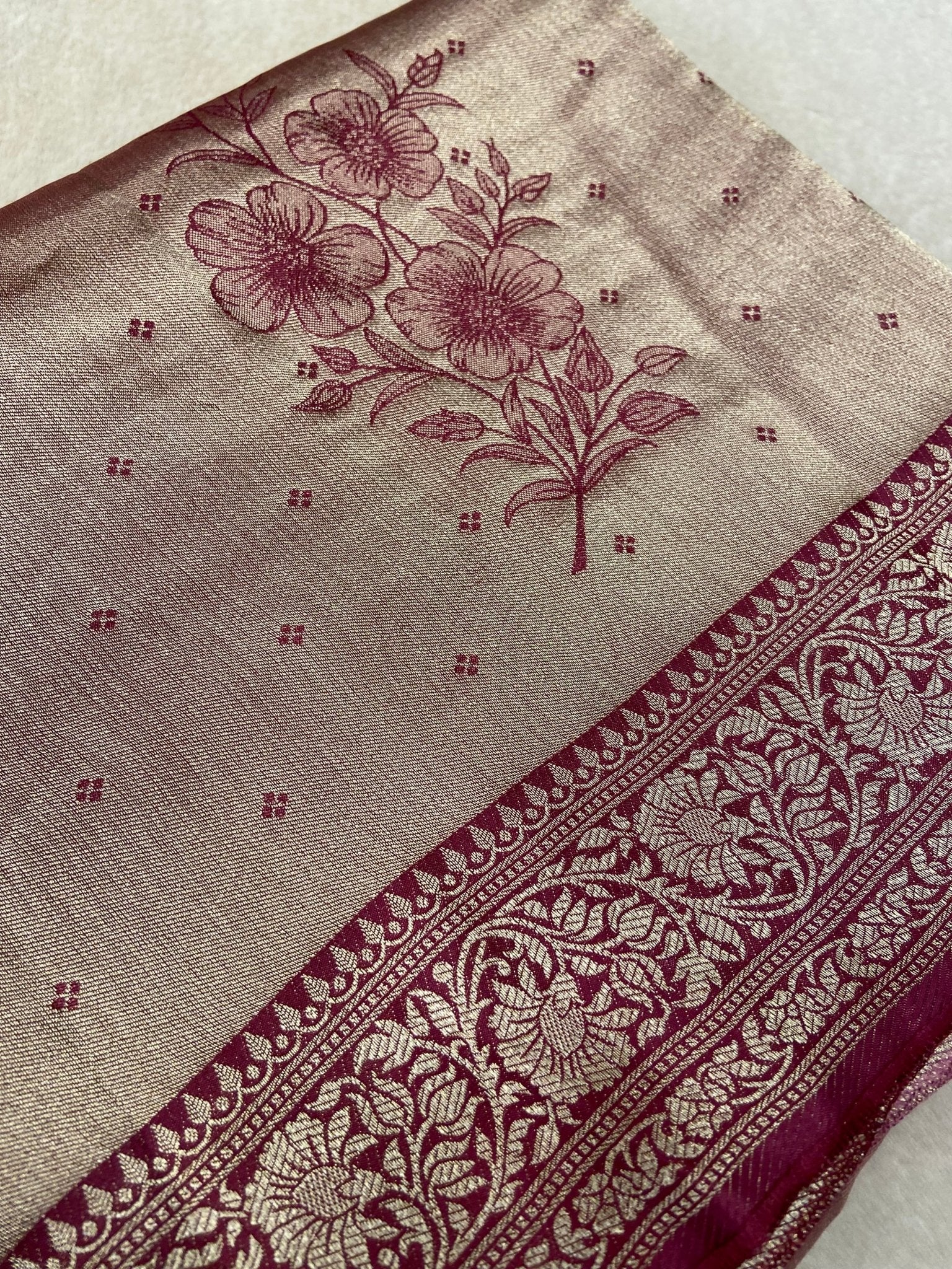 Premium Tissue Crepe Silk Saree - Kanjeevaram Silk Mandir