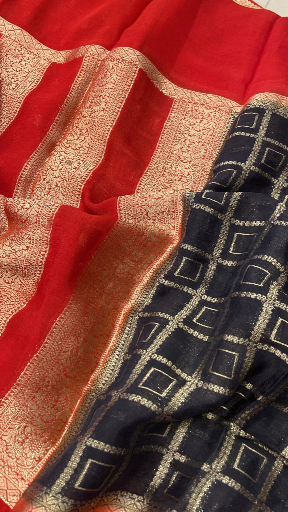 Premium viscose chinnon saree - Kanjeevaram Silk Mandir