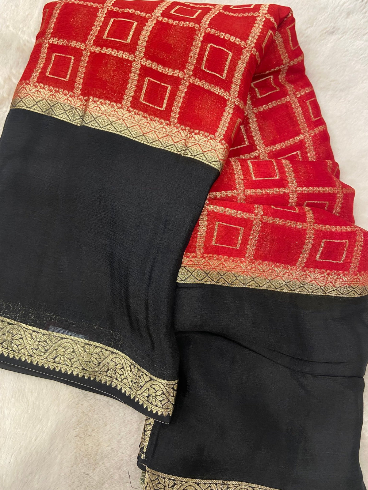 Premium viscose chinnon saree - Kanjeevaram Silk Mandir