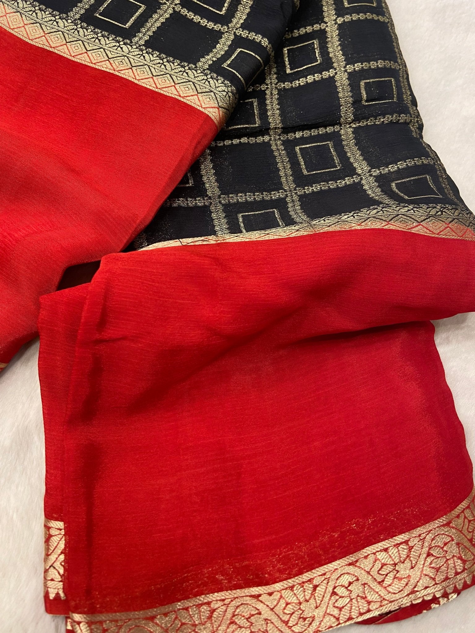 Premium viscose chinnon saree - Kanjeevaram Silk Mandir
