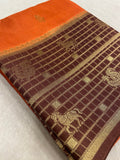 Premium Viscose Crepe Saree🧡 - Kanjeevaram Silk Mandir