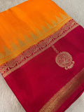 Premium Viscose Crepe Saree - Kanjeevaram Silk Mandir