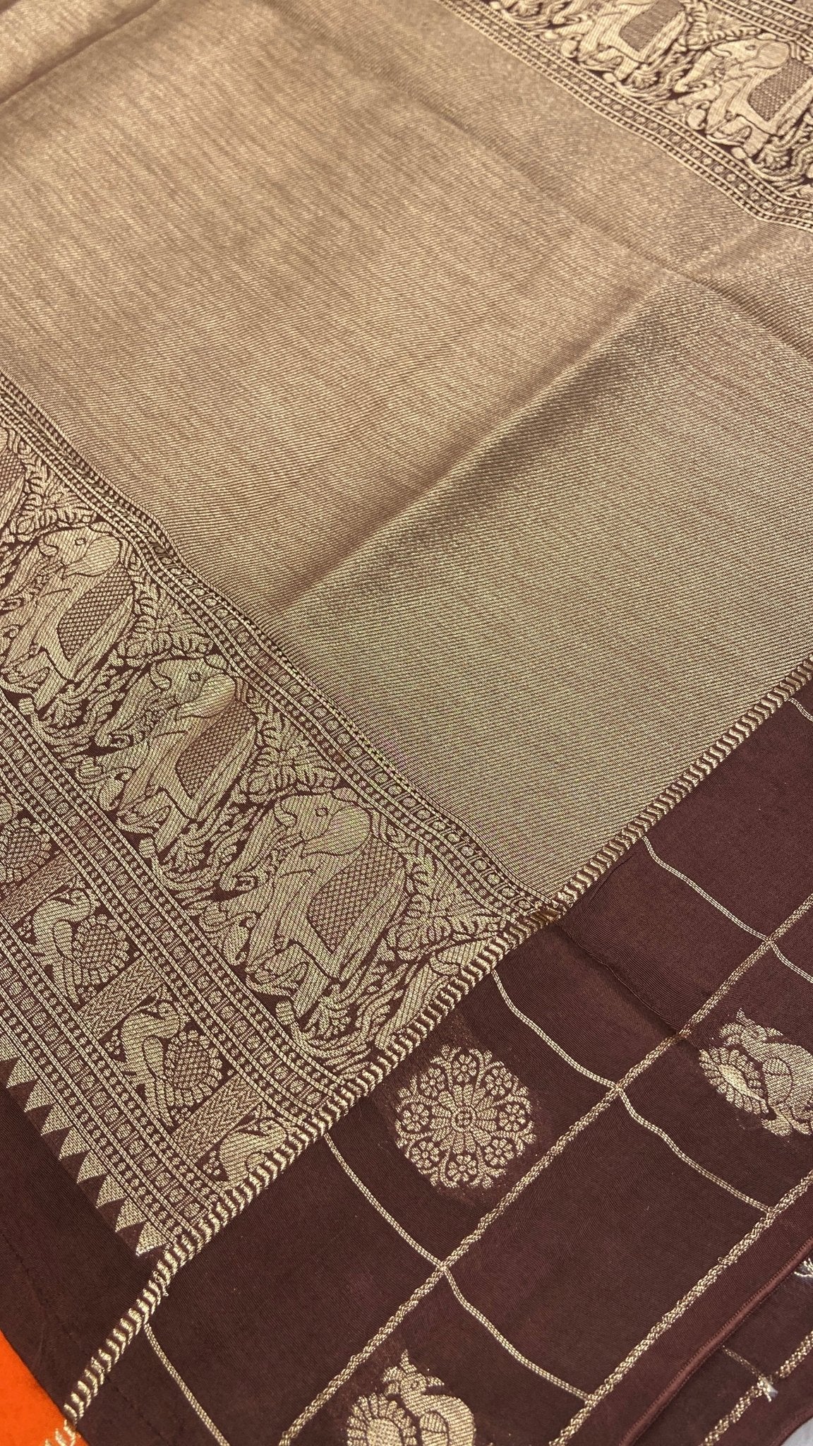 Premium Viscose Crepe Saree - Kanjeevaram Silk Mandir