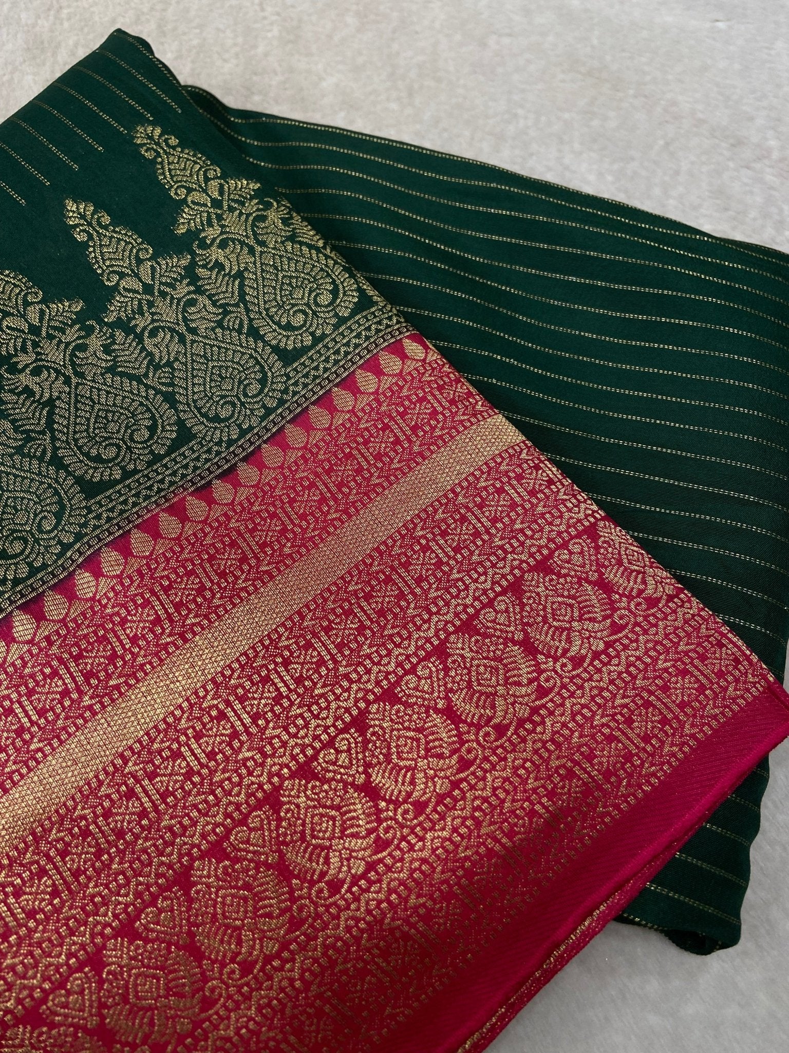 Premium Viscose Crepe Saree - Kanjeevaram Silk Mandir