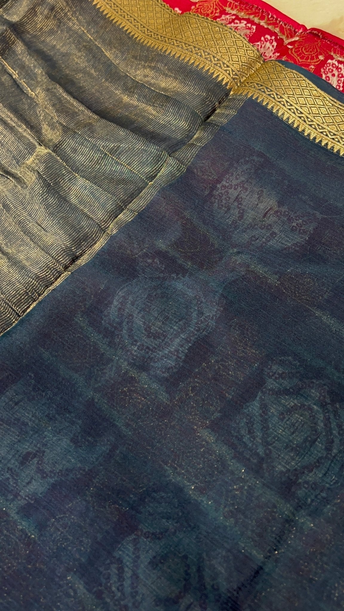 Premium viscose crepe silk saree with ghatchola blouse - Kanjeevaram Silk Mandir