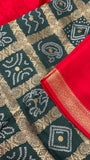 Premium viscose crepe silk saree with ghatchola blouse - Kanjeevaram Silk Mandir