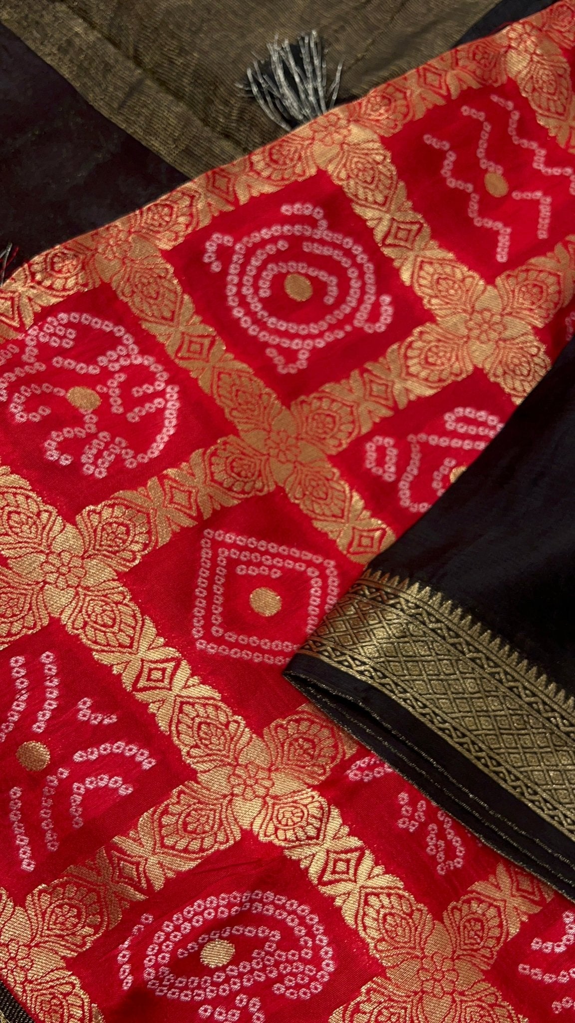 Premium viscose crepe silk saree with ghatchola blouse🖤 - Kanjeevaram Silk Mandir