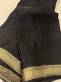 Premium viscose crepe silk saree with ghatchola blouse🖤 - Kanjeevaram Silk Mandir