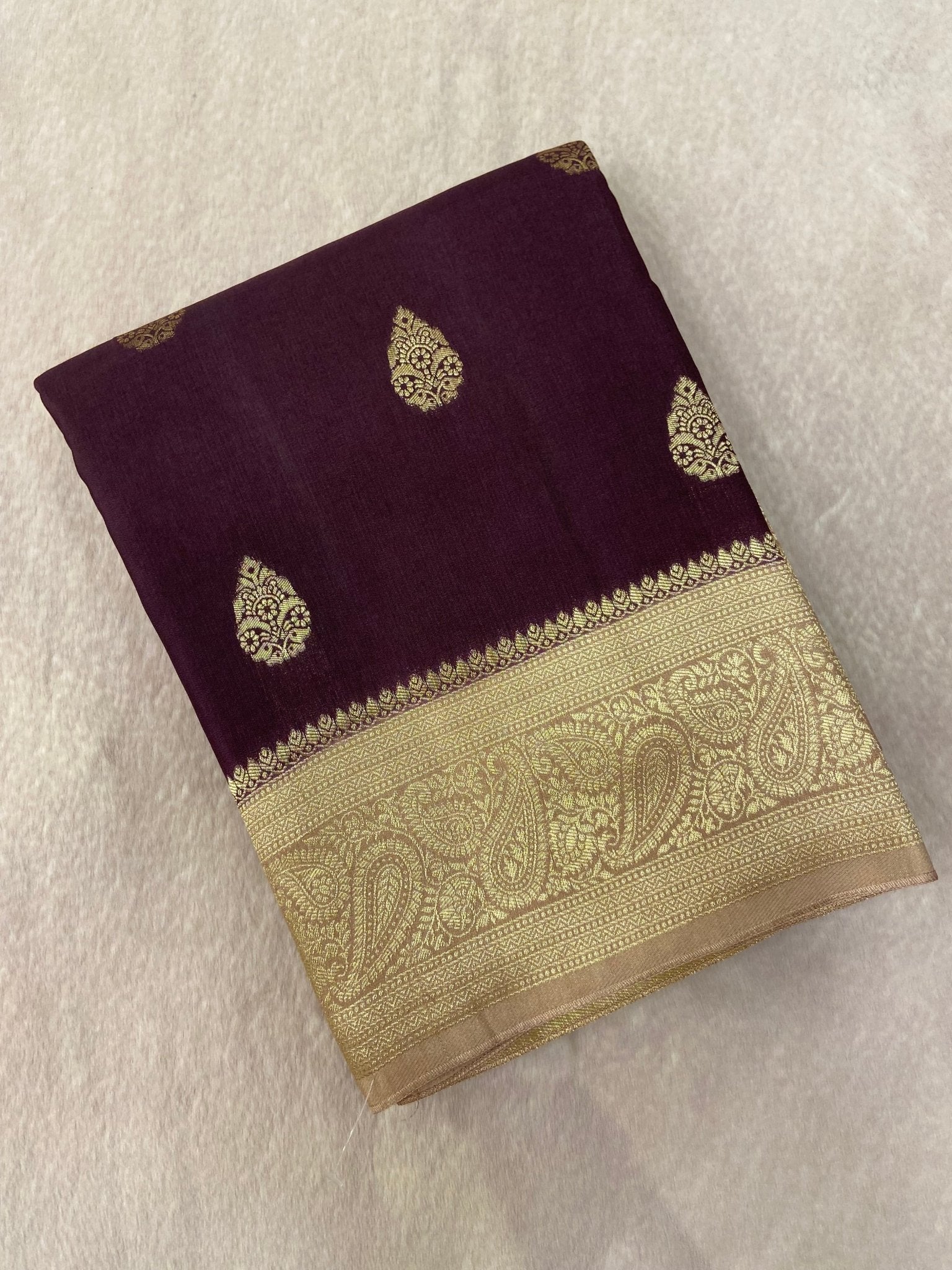 Premium Wrinkle Crepe Silk Saree - Kanjeevaram Silk Mandir
