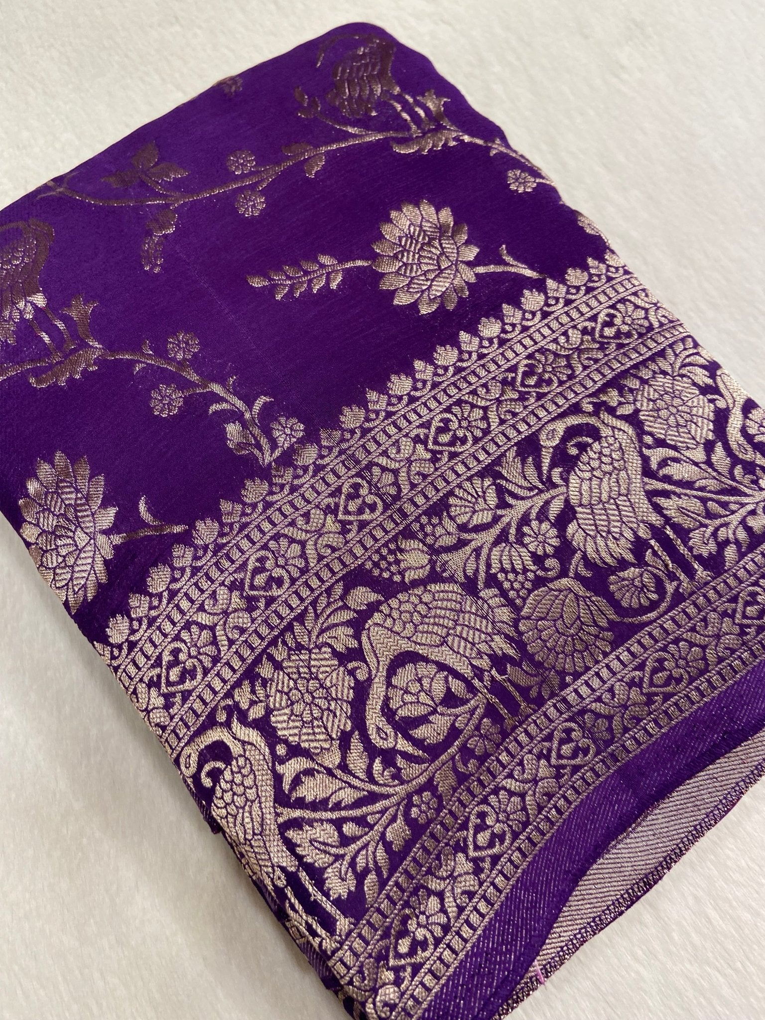 Premium Wrinkle Crepe Silk Saree✨ - Kanjeevaram Silk Mandir