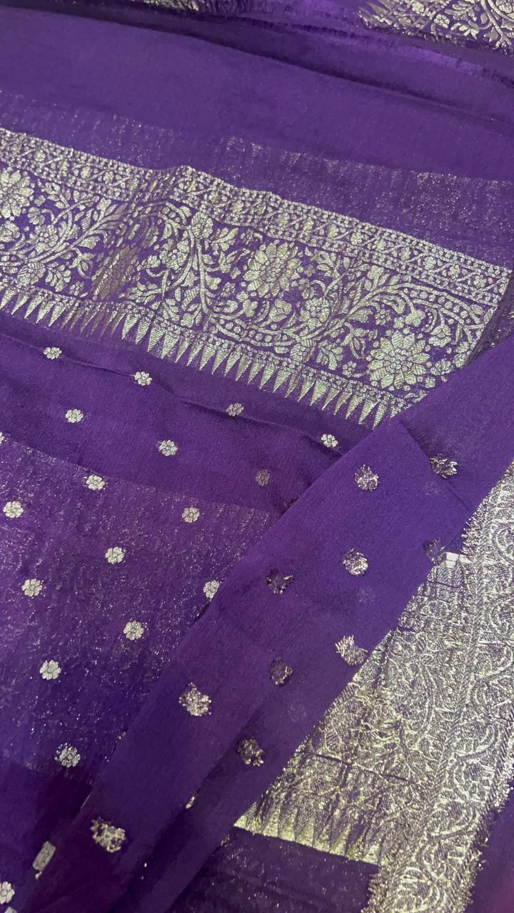 Premium wrinkle crepe silk saree - Kanjeevaram Silk Mandir