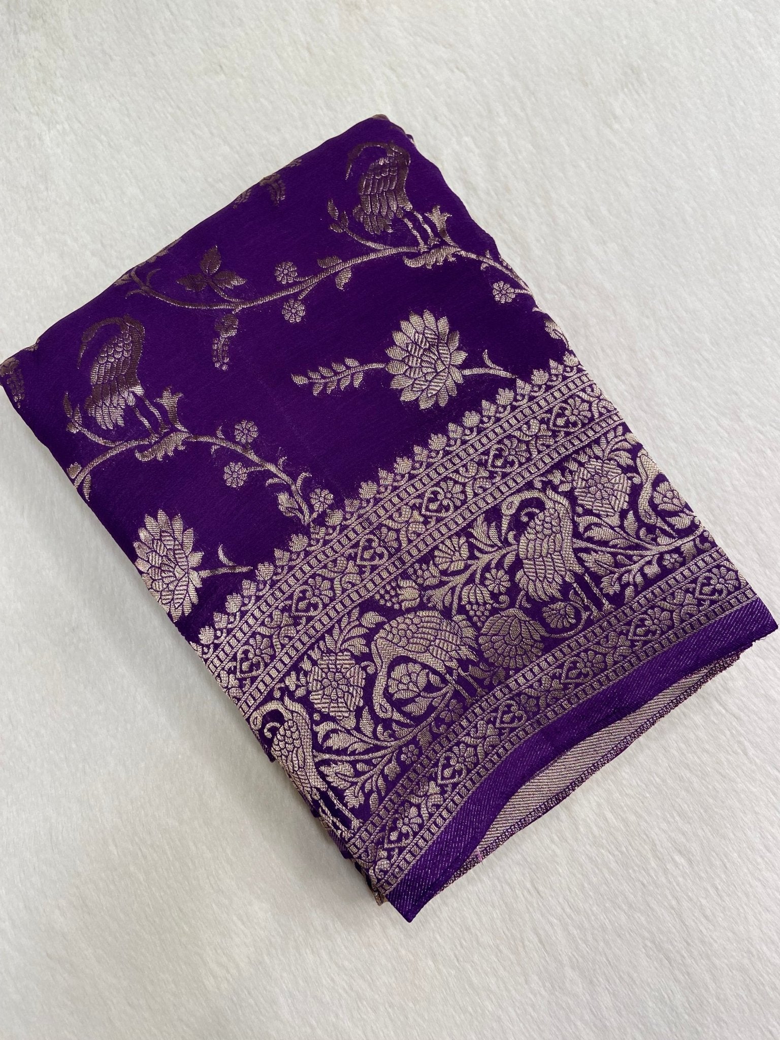 Premium Wrinkle Crepe Silk Saree✨ - Kanjeevaram Silk Mandir