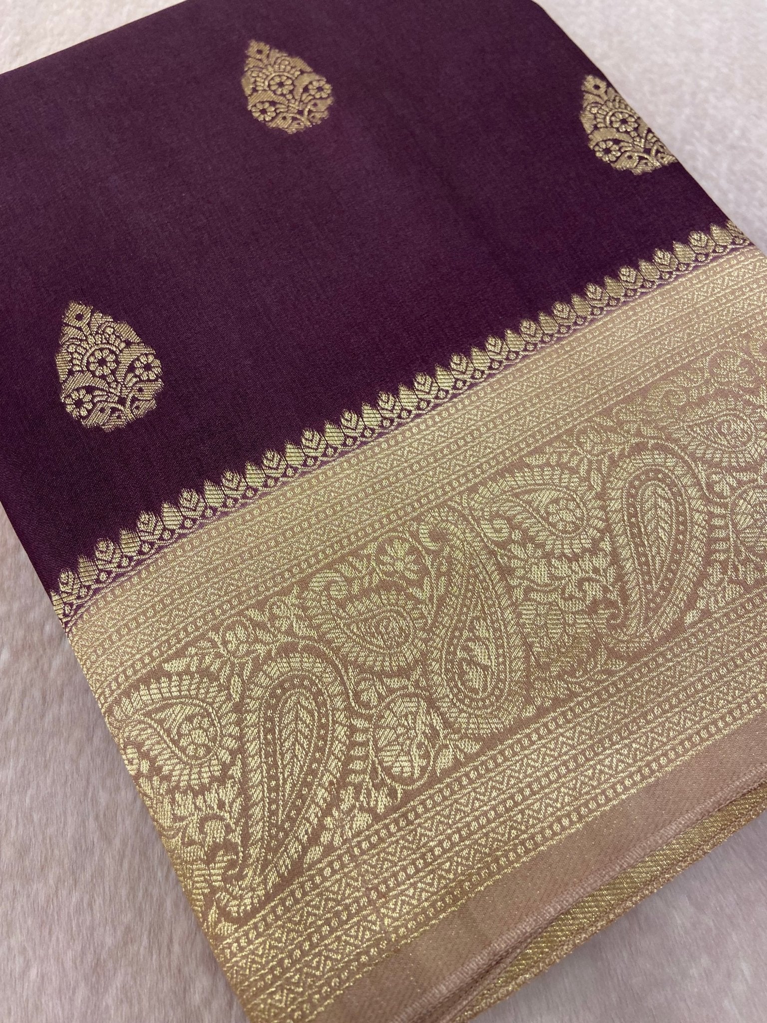 Premium Wrinkle Crepe Silk Saree - Kanjeevaram Silk Mandir