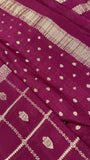 Premium wrinkle Georgette (Wine) - Kanjeevaram Silk Mandir