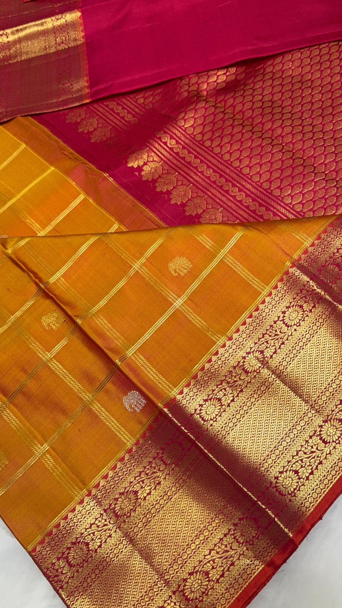 Pure 1G zari handloom Kanjeevaram silk mark certified saree - Kanjeevaram Silk Mandir