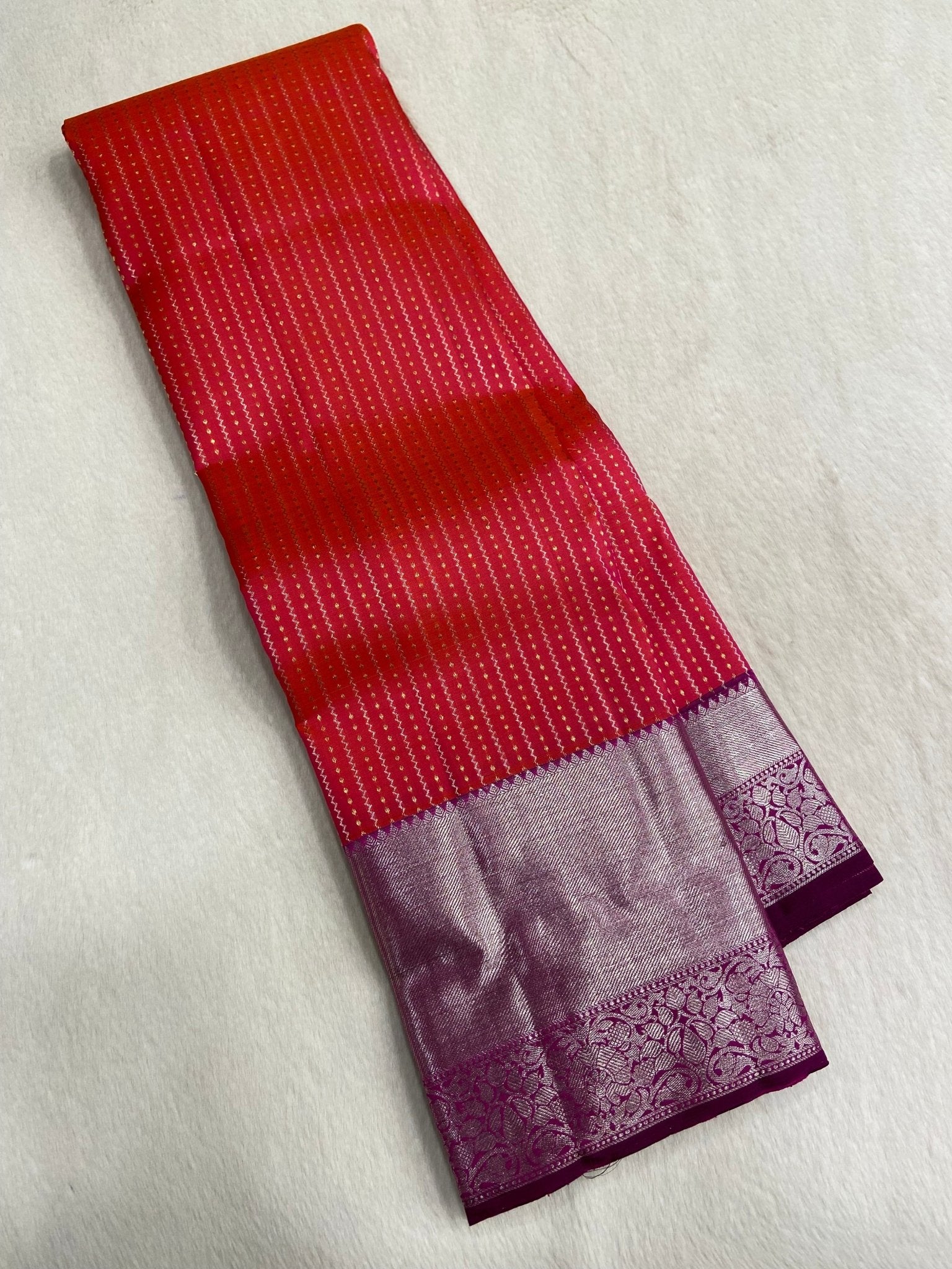 Pure 1G zari handloom Kanjeevaram silk mark certified saree - Kanjeevaram Silk Mandir