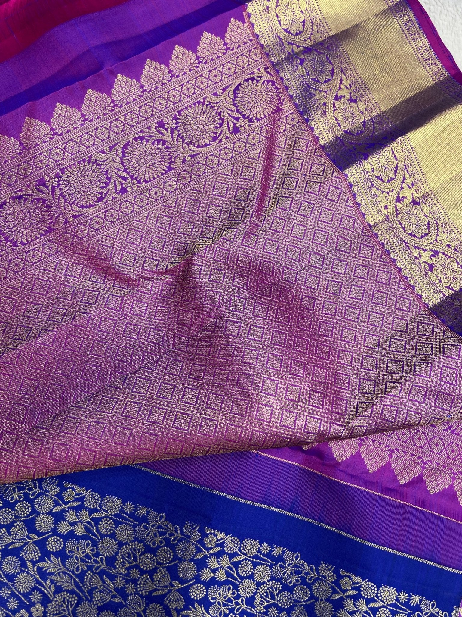 Pure 1G zari handloom Kanjeevaram silk mark certified saree - Kanjeevaram Silk Mandir