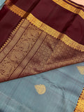 Pure 1G zari handloom Kanjeevaram silk mark certified saree - Kanjeevaram Silk Mandir
